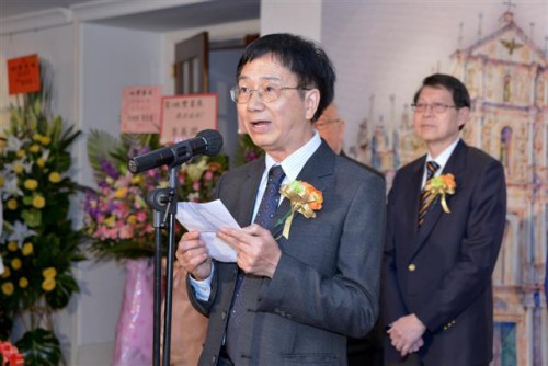 Io Fong proferiu um discurso na cerimónia de inauguração da exposição